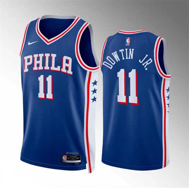 Mens Philadelphia 76ers #11 Jeff Dowtin Jr Royal Icon Edition Stitched Jersey Dzhi->philadelphia 76ers->NBA Jersey